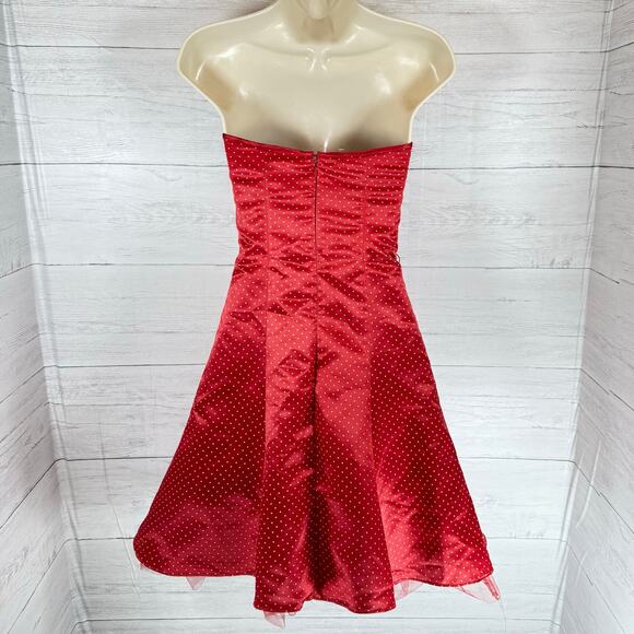 VTG Gunne Sax red polka dot Women dress size 1 retro romantic prom coquette gala - Picture 2 of 14